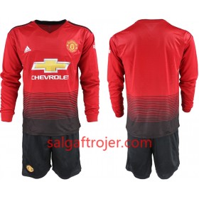 Manchester United Fodboldtrøjer Børn Hjemmebanesæt 2018/19 Langærmet